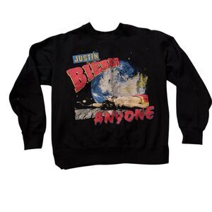 Justin Bieber "Anyone" Unisex Crewneck Sweatshirt Multicolor Size S